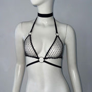 Camisole Fishnet Rhinestone Elastic Bandage Top Vest