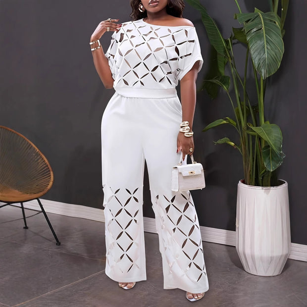 Elegant Solid Color Casual Asymmetric Shoulder Embroidery