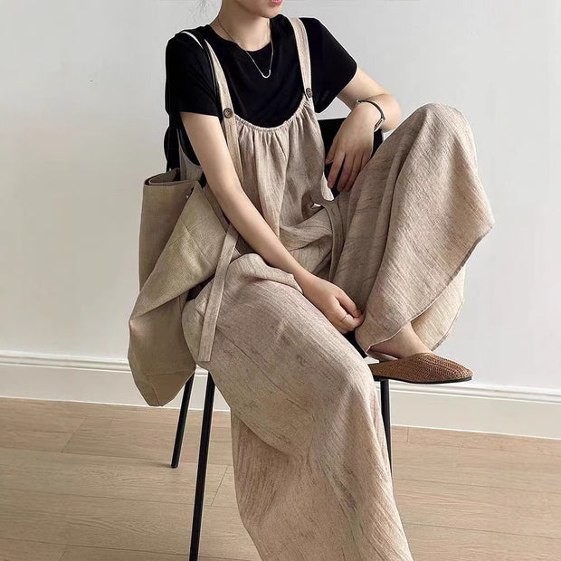 Loose Casual Wide Leg One-piece Long Pants