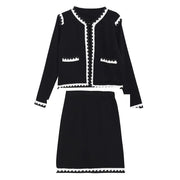 Spring And Autumn Two Piece Set Suit Temperament Women's Hip-wrapped Skirt Slimming