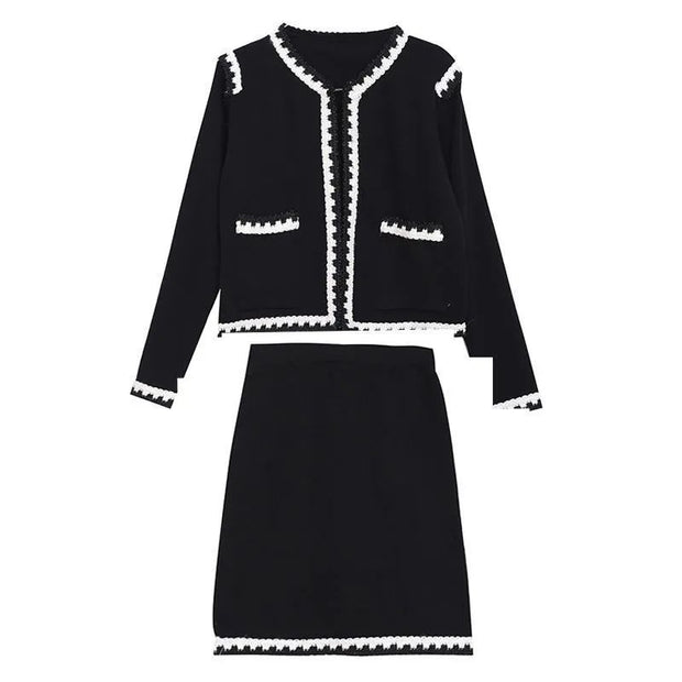 Spring And Autumn Two Piece Set Suit Temperament Women's Hip-wrapped Skirt Slimming