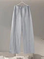Fashion Long Sleeve O-neck Pleated Top Wide Leg Pants Women's Suit