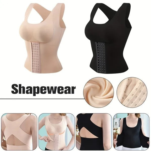 1 Pack Waist Training Women with Breast Pads – Adjustable Hourglass Corset Belt