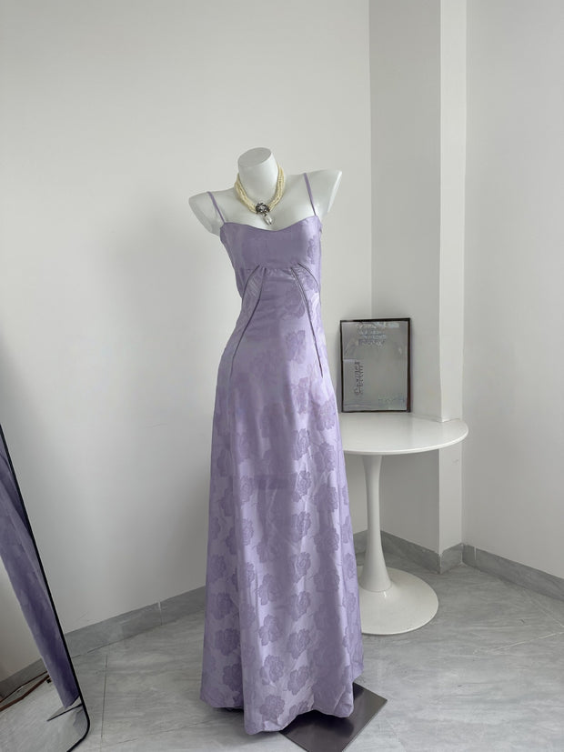 Women’s Embroidered Floral Maxi Dress – Elegant Slim-Fit Camisole Style