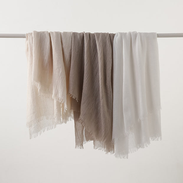 Artistic Sunscreen Solid Color Cotton And Linen Scarf 1111