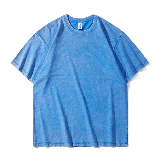 Japanese-style Retro Washed Old Snowflake Cotton Short Sleeve Women