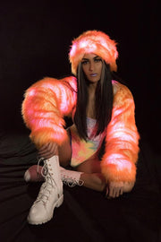 Nightclub Short Coats Halloween Stage Costumes Female Remote Led Lighting Short Jacket Coat Colorful Performance Coat 1111