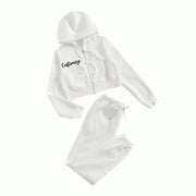 Zipper Sweater Wide-leg Pants Sports Suit
