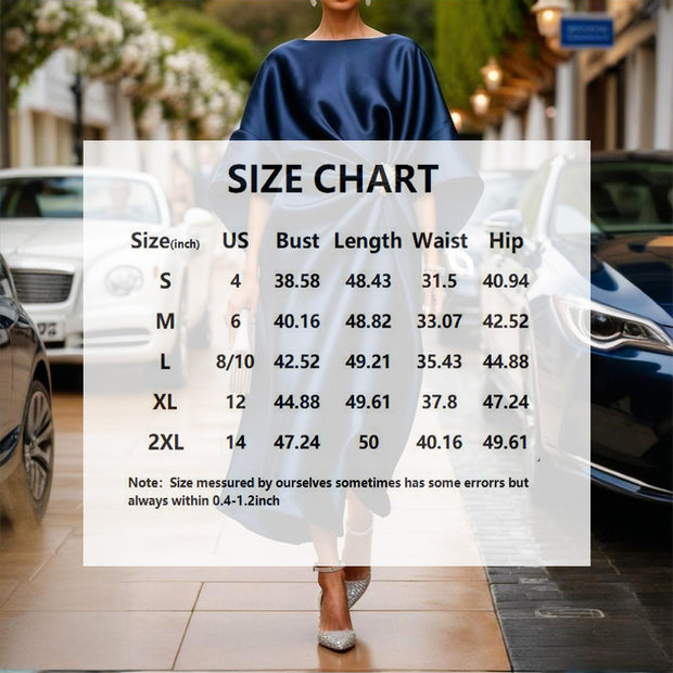 Women's Elegant Solid Color Round Neck Half Sleeve Dress With Waist Ruffles - Cocktail Party & Evening Gown 111