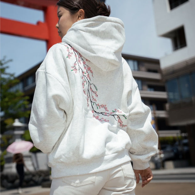 Unisex Cherry Blossom Hoodie – Retro Streetwear for AutumnWinter