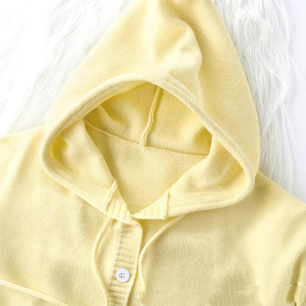 Loose And Lazy Style High-grade Hooded Women's Sweater Coat 111