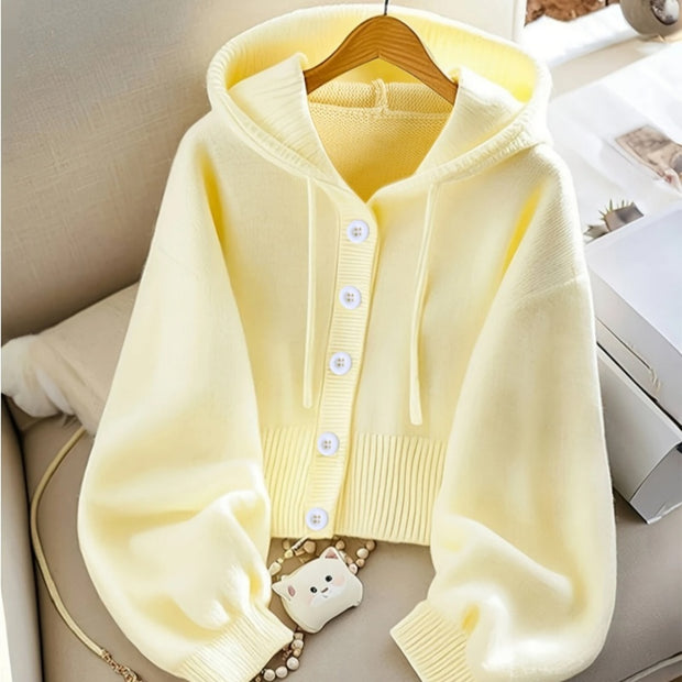 Loose And Lazy Style High-grade Hooded Women's Sweater Coat 111