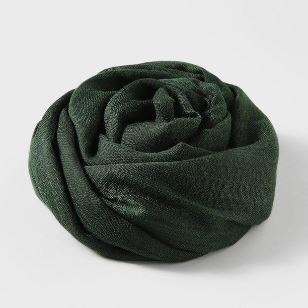 Artistic Sunscreen Solid Color Cotton And Linen Scarf 1111