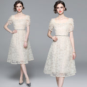 French High-end Mesh Dress With A Feminine Waist