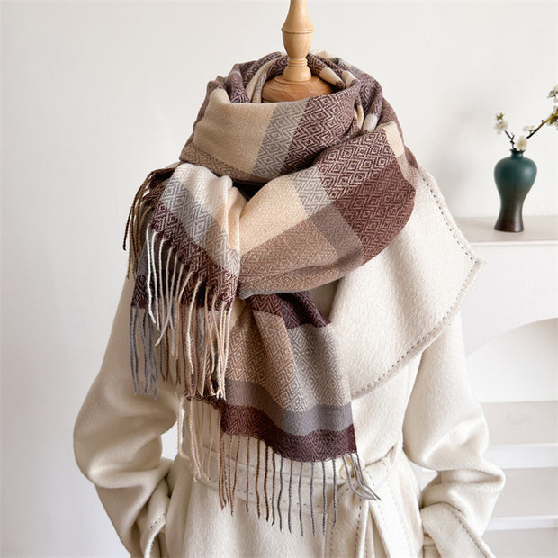 Unisex Autumn And Winter All-matching Tassel Scarf 1111