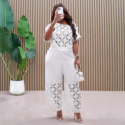 Elegant Solid Color Casual Asymmetric Shoulder Embroidery