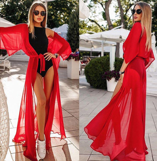 Women's Bikini Beach Chiffon Dress Suit