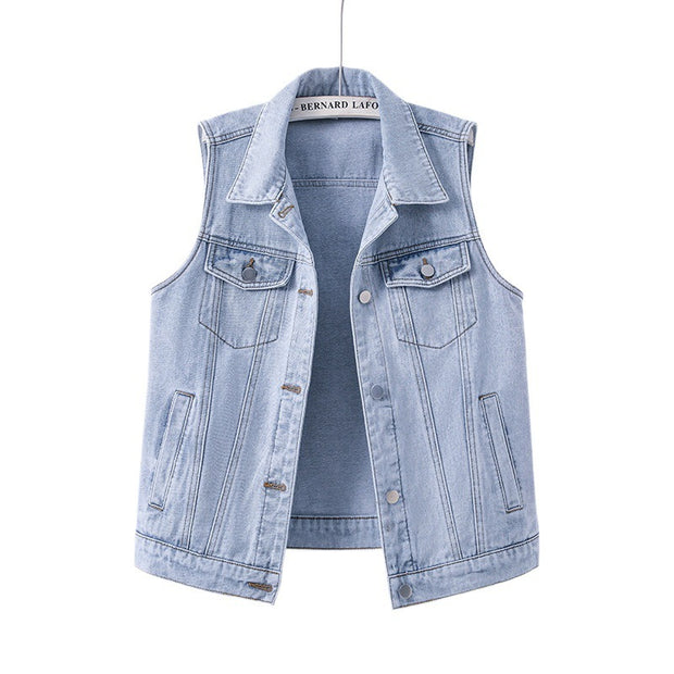 New Loose-fitting Waistcoat Denim Coat Women's Sleeveless Waistcoat Top